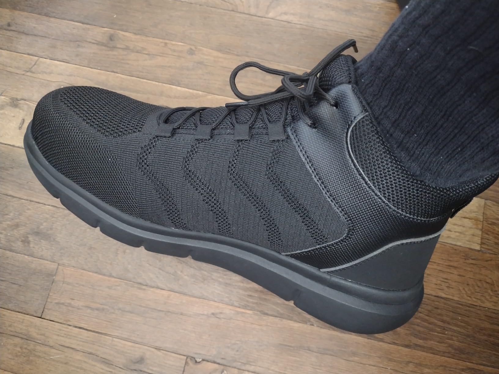 FitVille Extra Wide Work Boots for Men Composite Steel Toe Safety Boots High Top Work Shoes for Men customer photo 1