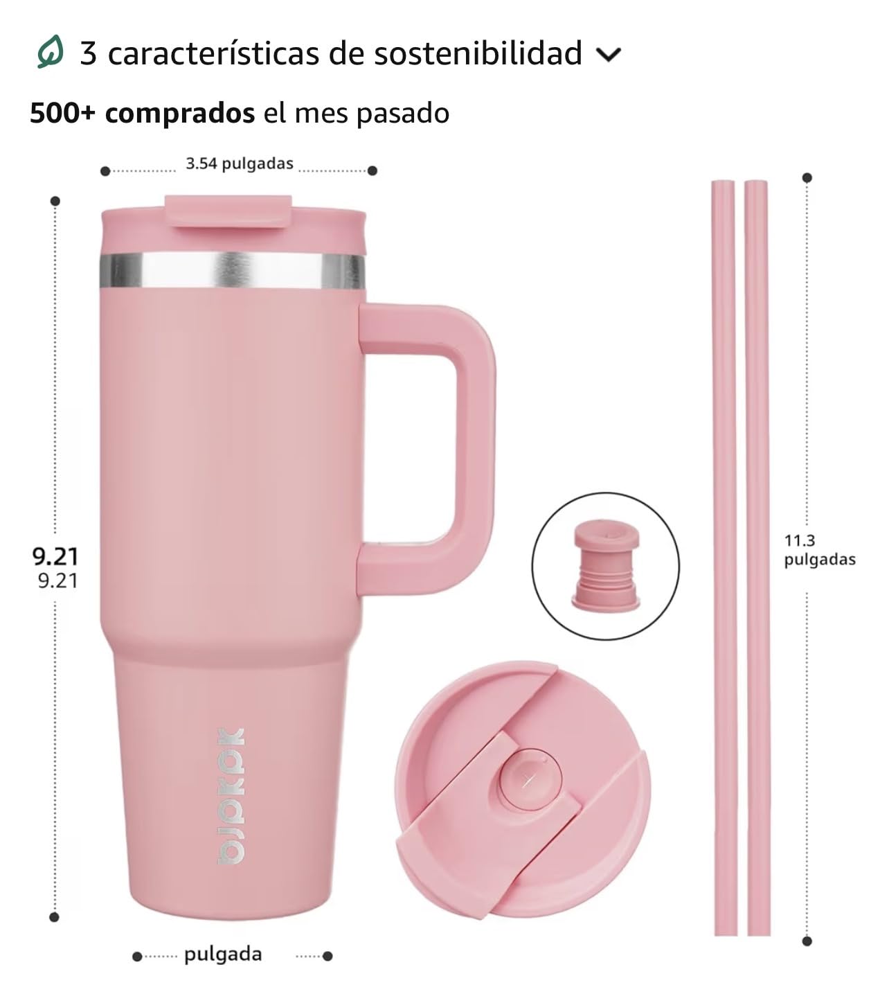 BJPKPK Tumbler With Handle 40 oz Stainless Steel Insulated Tumbler With Lid And Straw For Water Or Ice Coffee,Sky customer photo 2