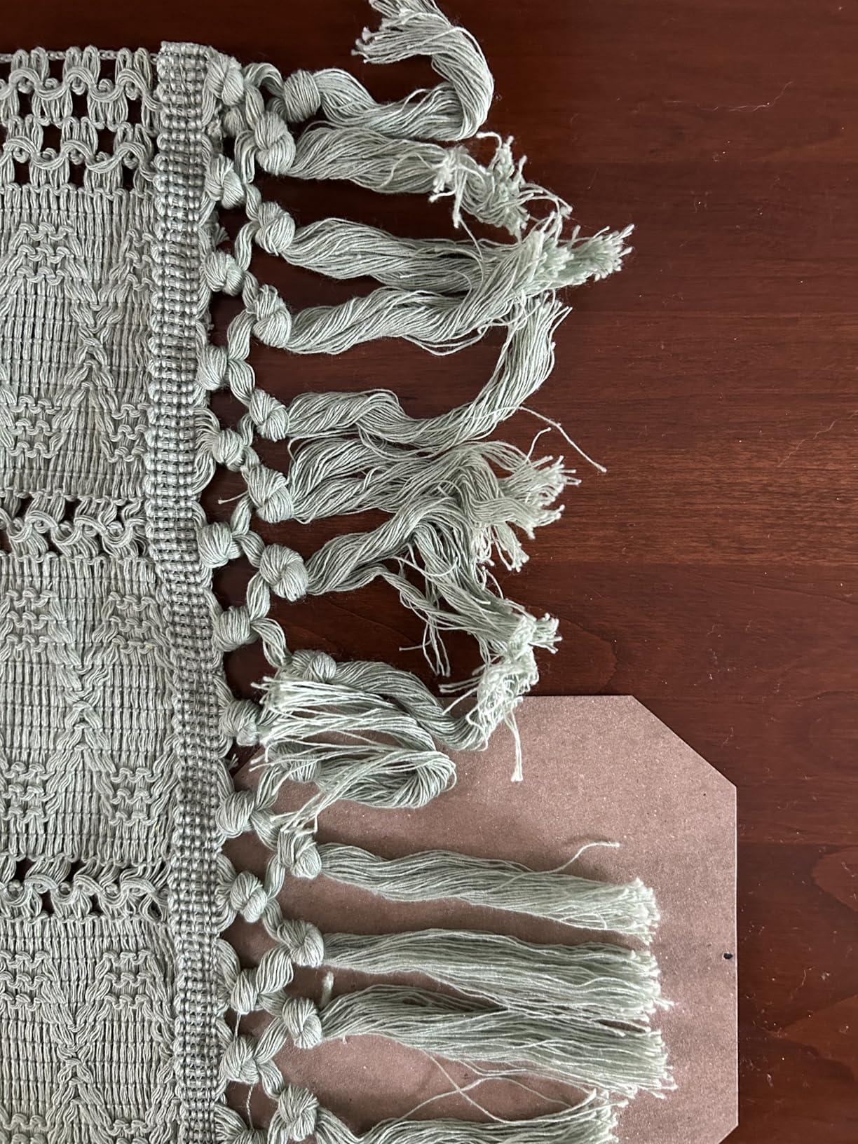 Socomi Boho Table Runner Summer Farmhouse Burlap Jute Bamboo Rustic Dining Kitchen Centerpiece Decor Small Macrame Woven Coffee Table Runner for Dresser Scarf Home Decor 12x72 inch customer photo 1