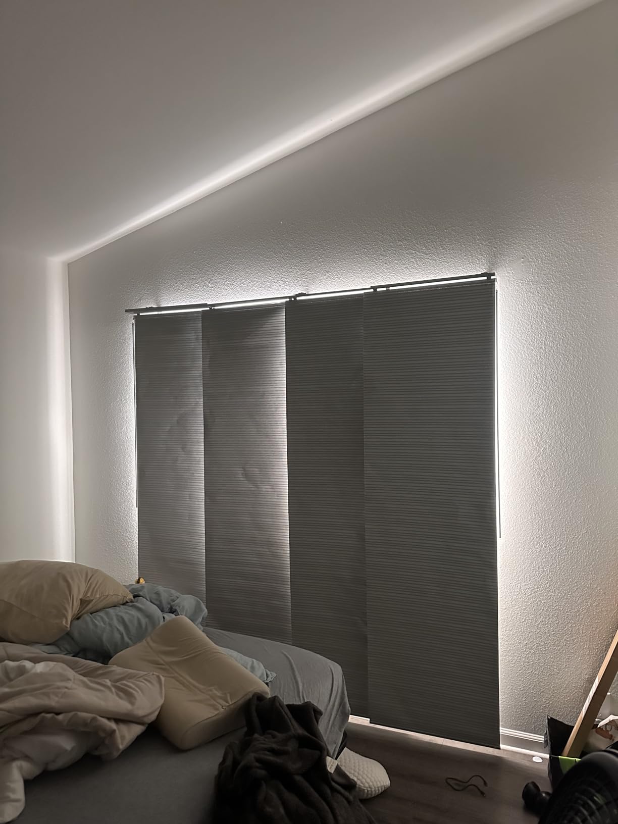 GoDear Design 99.99% Blackout Adjustable Sliding Vertical Blinds for Windows, Privacy Shades for Patio Doors, Extendable Track from 45.8