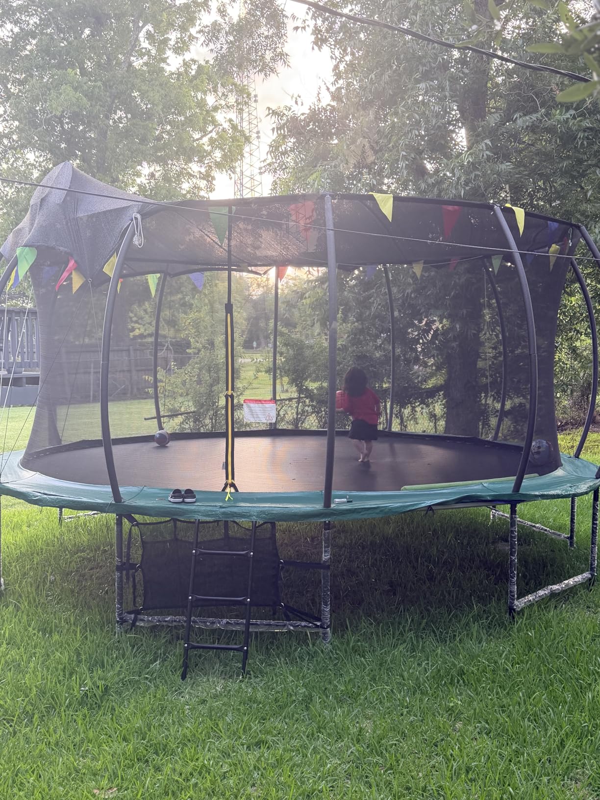 Tatub Large Trampolines Outdoor 10 12 14 15 16FT for Kids and Adults, Outdoor Recreational Pumpkin Trampolines with Curved Poles and Safety Enclosure Net, Basketball Hoop, Ladder customer photo 1