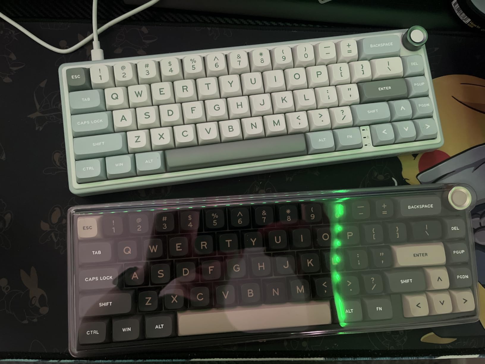 RK ROYAL KLUDGE R65 Wired Mechanical Keyboard, 60% Percent Creamy Gaming Keyboard Gasket Mount RGB Backlit with Programmable Knob, MDA Profile PBT Keycaps, QMK/VIA, Hot Swappable Linear Switch, Cyan customer photo 1