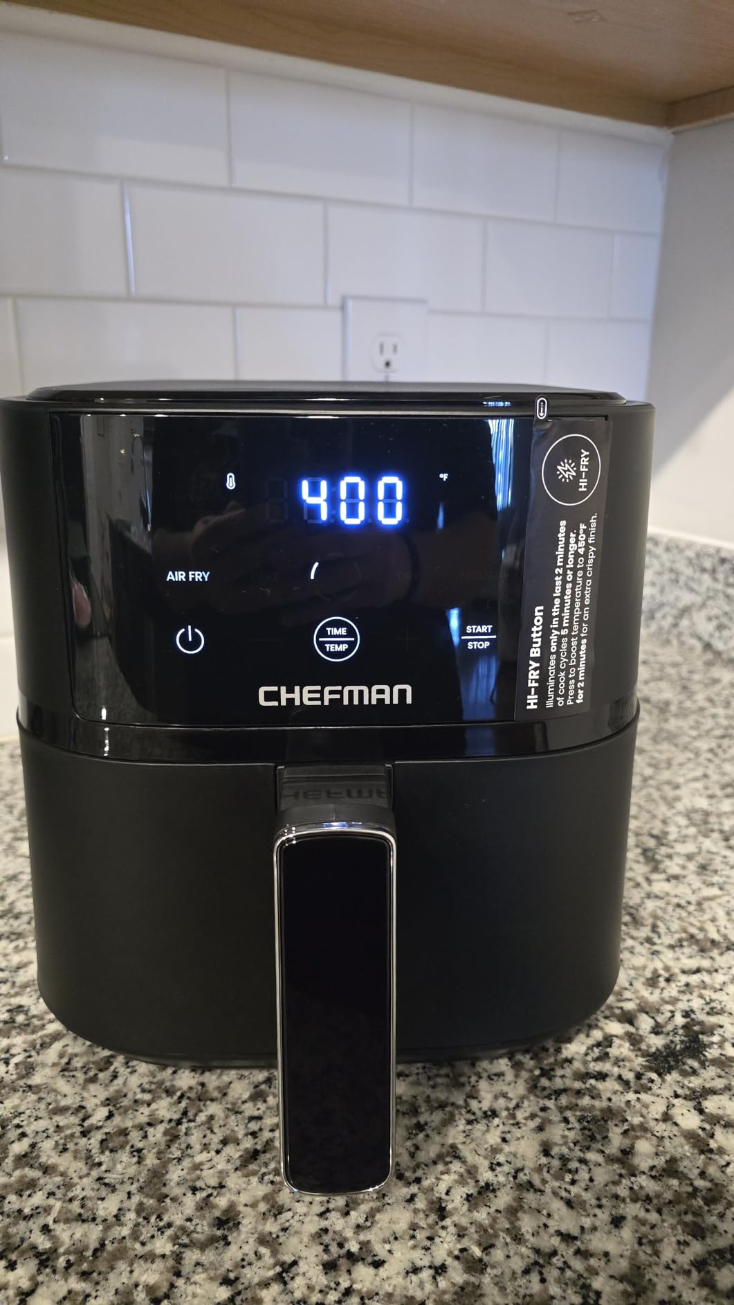 Chefman Air Fryer - 4 QT Compact Airfryer for Quick & Easy Meals in Minutes, Features Hi-Fry Technology for Extra Crisp, Touchscreen Controls with 4 Presets, Nonstick & Dishwasher Safe Basket - Black customer photo 2