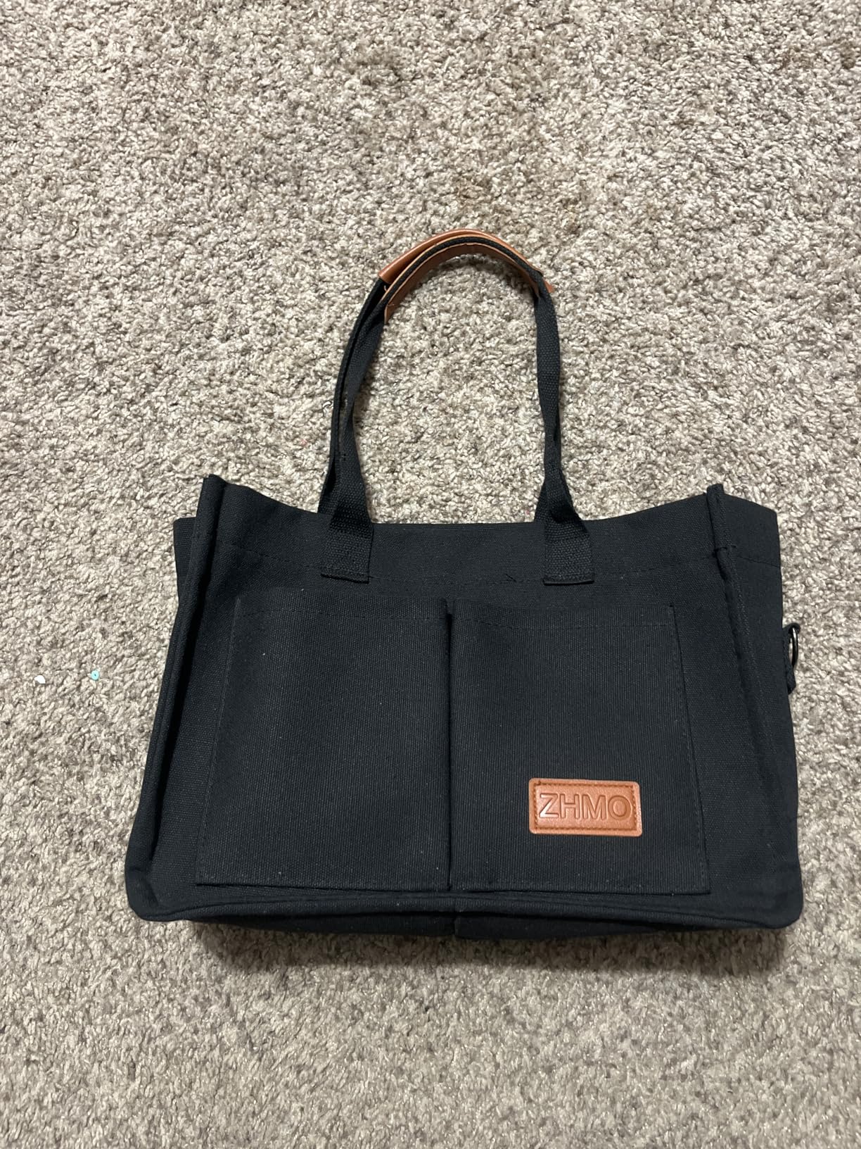 ZHMO Canvas Tote Bag for Women, Work Laptop Tote Bag Large Handbags Purse for Travel Nurse Teacher customer photo 1