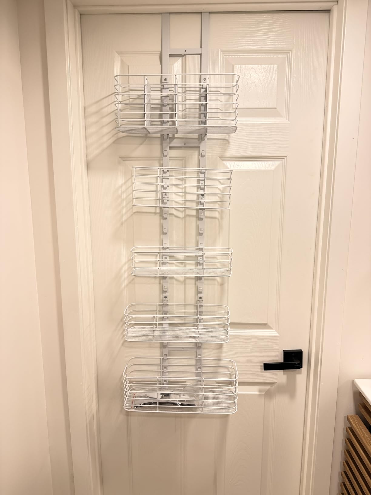 Yuyetuyo 5-Tier Over The Door Organizer, Adjustable Height Bathroom Storage Shelf for Hair Tools and Skincare customer photo 2