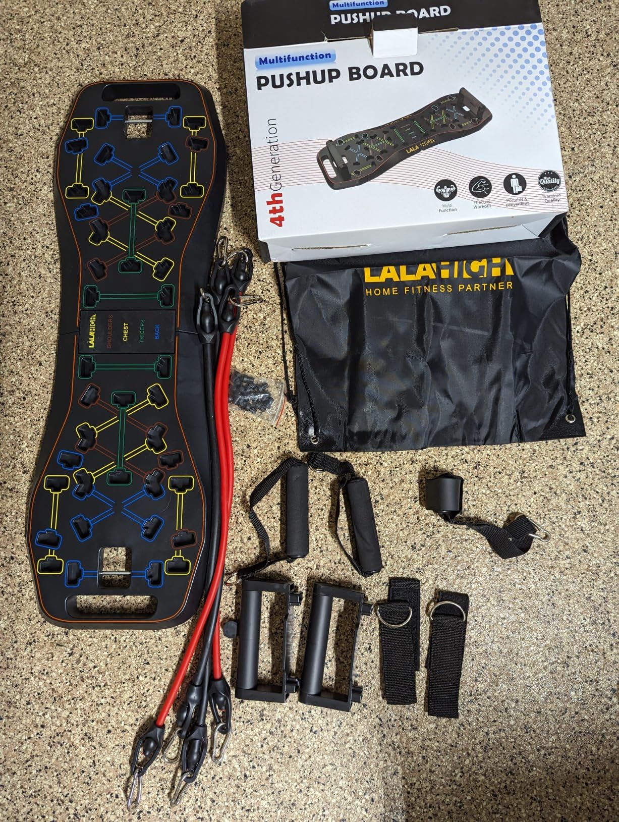 LALAHIGH Push Up Board, 36 in 1 Home Gym Equipment with Ab Roller Wheel & Resistance Bands, Portable Foldable Workout Board for Full Body Strength Training Men Women, Gift for Boyfriend customer photo 2