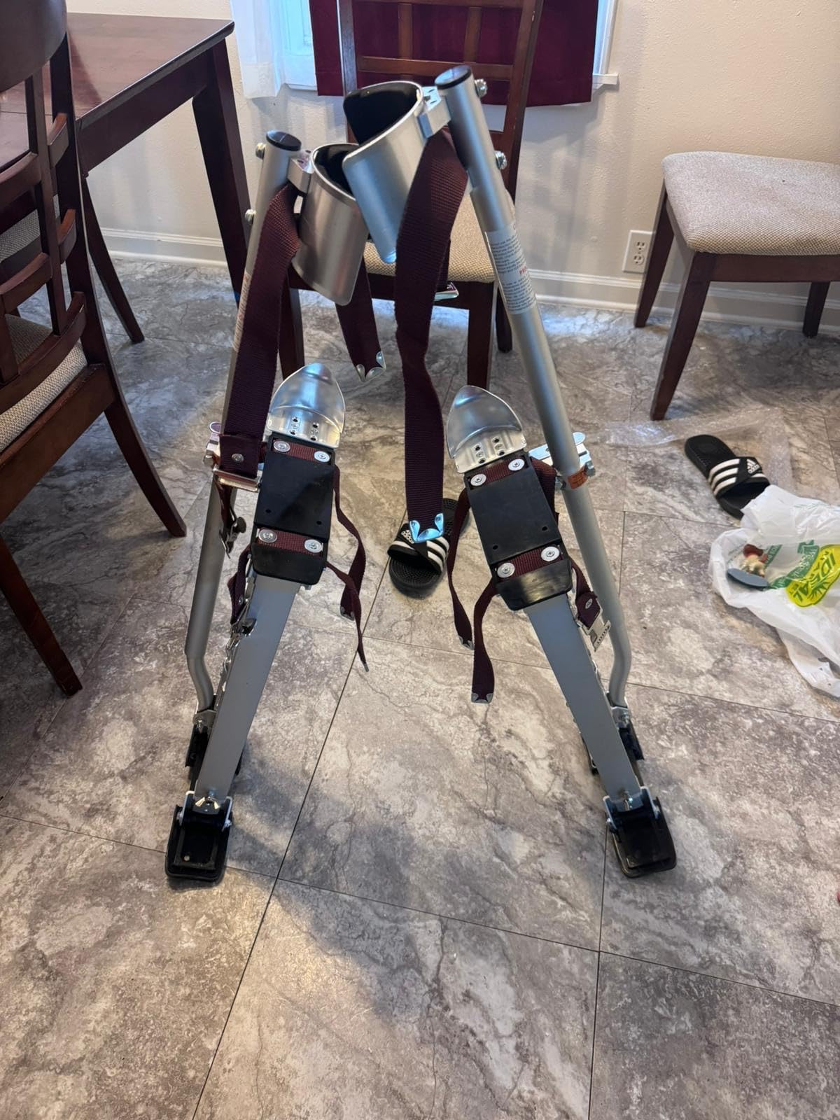 Silver Drywall Stilts 15-23 Inch Height Adjustable Lifts Aluminum Tool for Painting Finishing Pruning Branches Cleaning customer photo 2