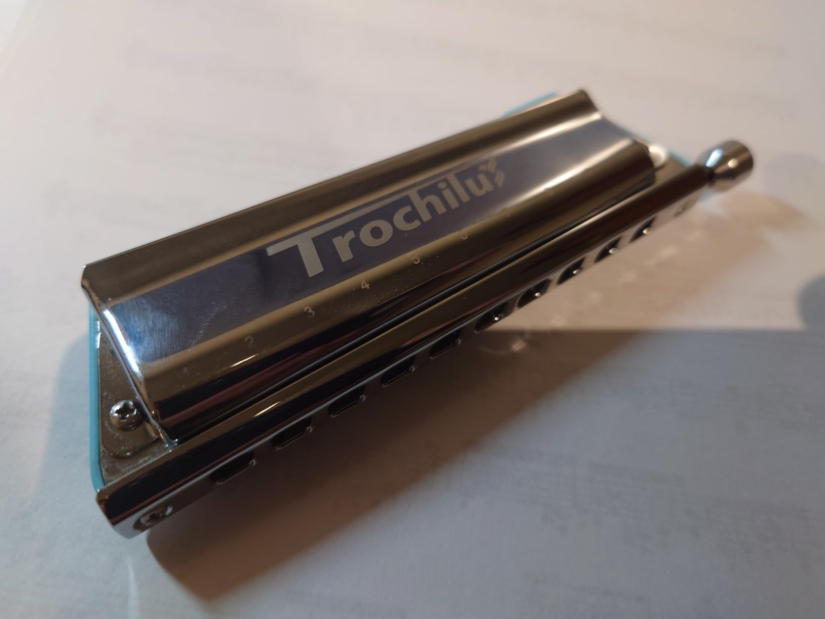 JDR Trochilus 10 Holes Chromatic Harmonica Key of C Armonica Valveless Harp Mouth Organ Chromonica with Case for Adults Professionals Beginners Kids Teachers Students (Blues/Ritcher Tuning Key of C) customer photo 2