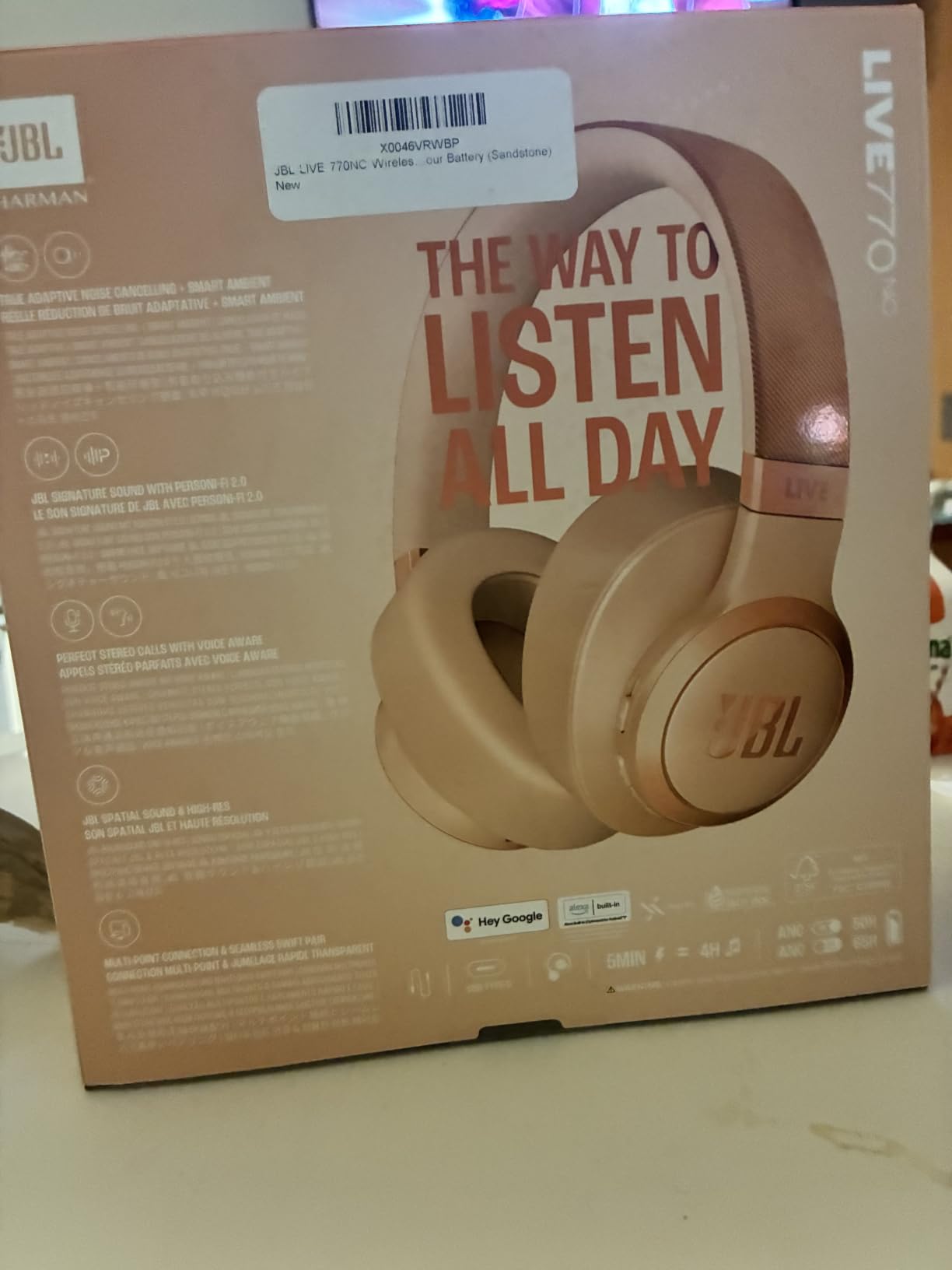 JBL Live 770NC - Wireless Over-Ear Headphones with True Adaptive Noise Cancelling with Smart Ambient, Up to 65 Hours of Battery Life, Comfort-fit Fabric Headband & Carrying Pouch (Black) customer photo 2