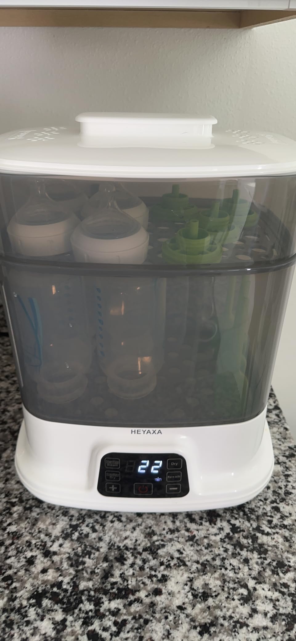HEYAXA Baby Bottle Steri-lizer and Dryer, 10 Bottles Large Capacity, 4 in 1 Electric Steamer and Dryer for All Bottles, Parts & Baby Essentials, Touch Screen and Auto-Off customer photo 2