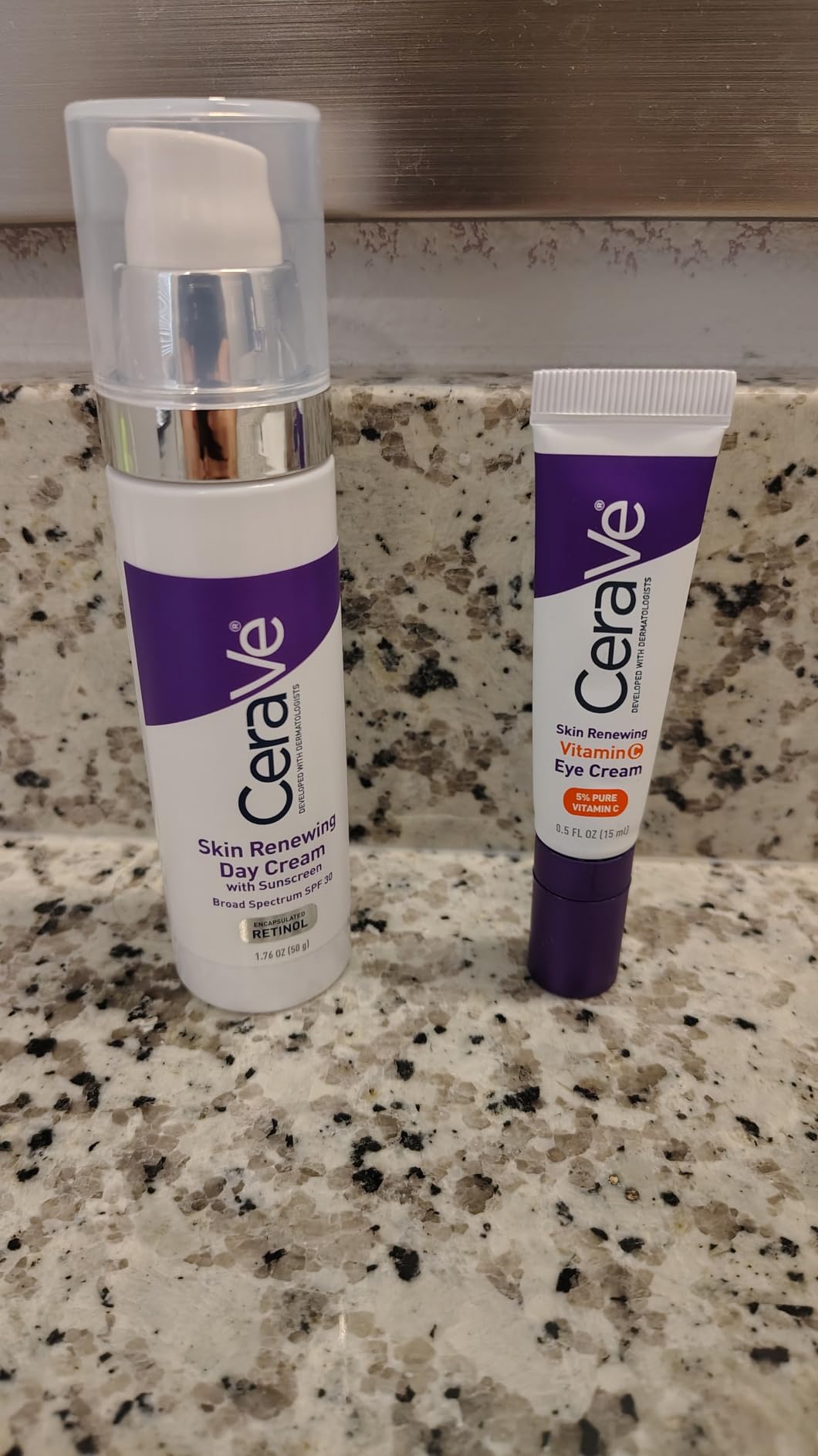 CeraVe Skin Renewing Vitamin C Eye Cream, Vitamin C, Hyaluronic Acid, Ceramides & Caffeine, Under Eye Cream For Dark Circles and Puffiness, Fragrance Free & Ophthalmologist Tested, 0.5 Fl. Oz customer photo 1