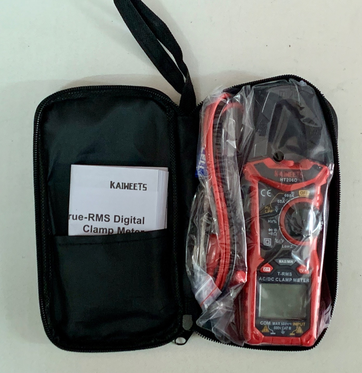 KAIWEETS Digital Clamp Meter Multimeter with D-Shaped Jaw for AC/DC Current & Voltage, Auto-ranging 4000 Counts Voltage Tester with Flashlight Backlight, Measuring Temperature Continuity Diode NCV customer photo 1