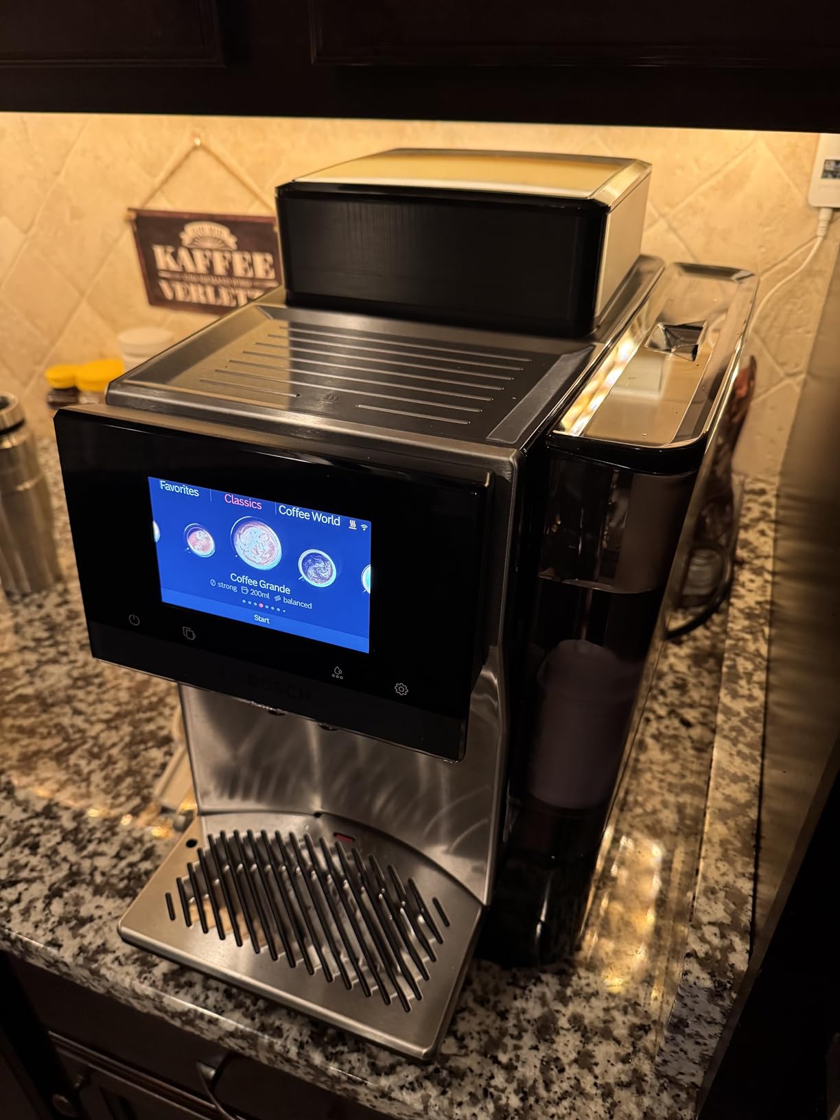 Bosch Fully Automatic Coffee and Espresso Machine - 36 Drinks, Double Cup Barista Style Super Coffee Maker - Touchscreen, Large Bean Capacity - Easy Clean, Maintenance - Silver - TQU60307 customer photo 1