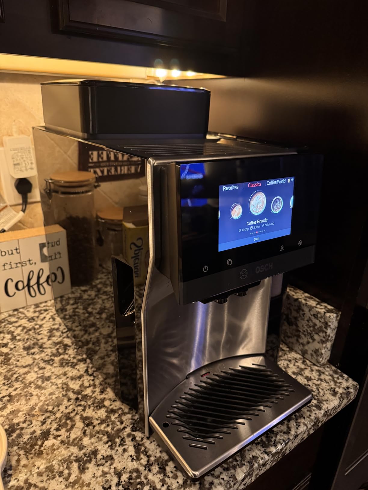 Bosch Fully Automatic Coffee and Espresso Machine - 36 Drinks, Double Cup Barista Style Super Coffee Maker - Touchscreen, Large Bean Capacity - Easy Clean, Maintenance - Silver - TQU60307 customer photo 2