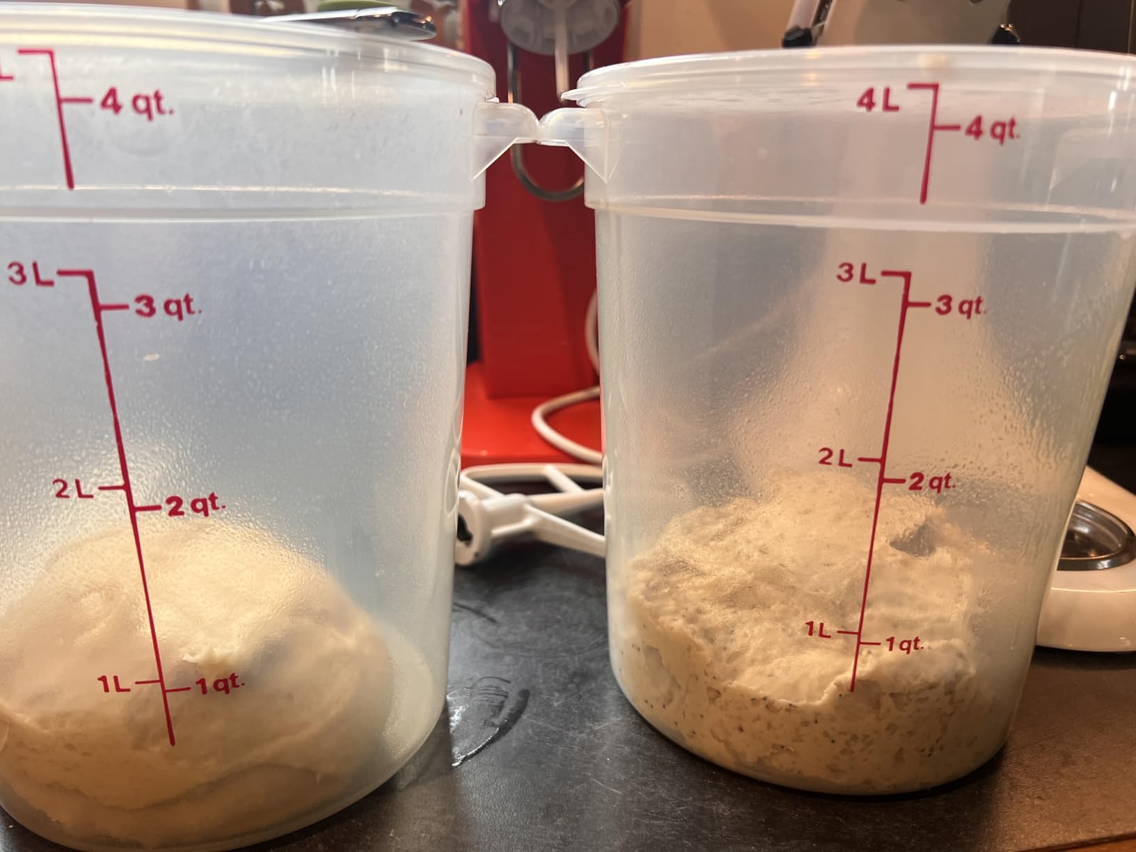 Cambro Food Storage Containers with Lids (BPA-Free) - 4 Quart - Food Grade Buckets with Lids (2 Pack) - For Dough Proofing and Brining (Translucent) customer photo 2