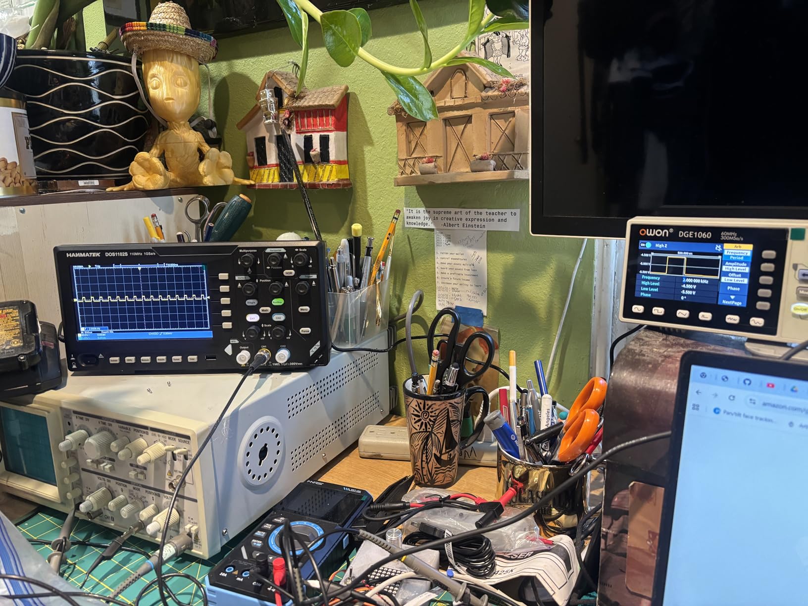 OWON Waveform Generator DGE1060, 60MHz Bandwidth, 300MSa/s Sampling Rate, 14 bits Vertical Resolution, 8K Waveform Length, 5 Basic Waveforms, 160 built-in Arbitrary Waveforms, with 3.6IN LCD Display customer photo 1