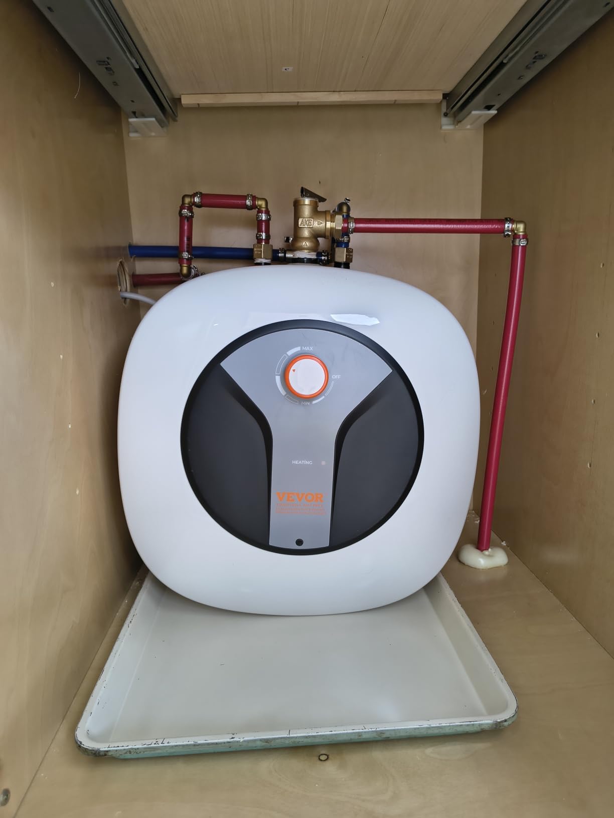 VEVOR Electric Mini-Tank Water Heater 4-Gallon Tank, 1440W Hot Water Boiler Storage, Safety Temperature Pressure Valve Easy Install, for Kichen Bathroom Restaurant, Shelf Wall Mounted customer photo 1