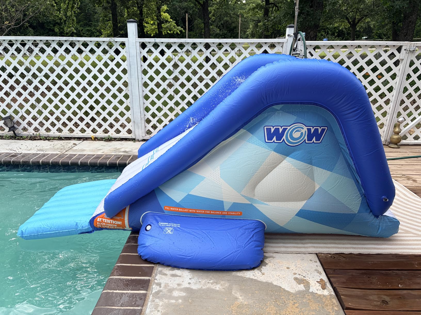 Wow Sports Cascade Inflatable Pool Slide - Blow Up Waterslide - Built-in Water Sprinkler - for Kids & Adults customer photo 2