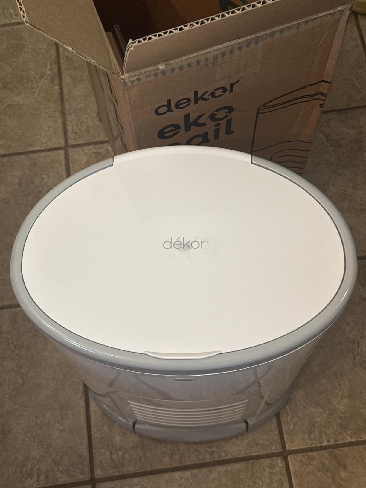 Diaper Dekor EKO Plus Diaper Pail, White | ONLY Eco-Friendly Diaper Pail Made with 70% Recycled Materials | Hands-Free: Step-Drop-Done | Cost-Effective Refill System | Great Cloth Diaper Pail customer photo 1