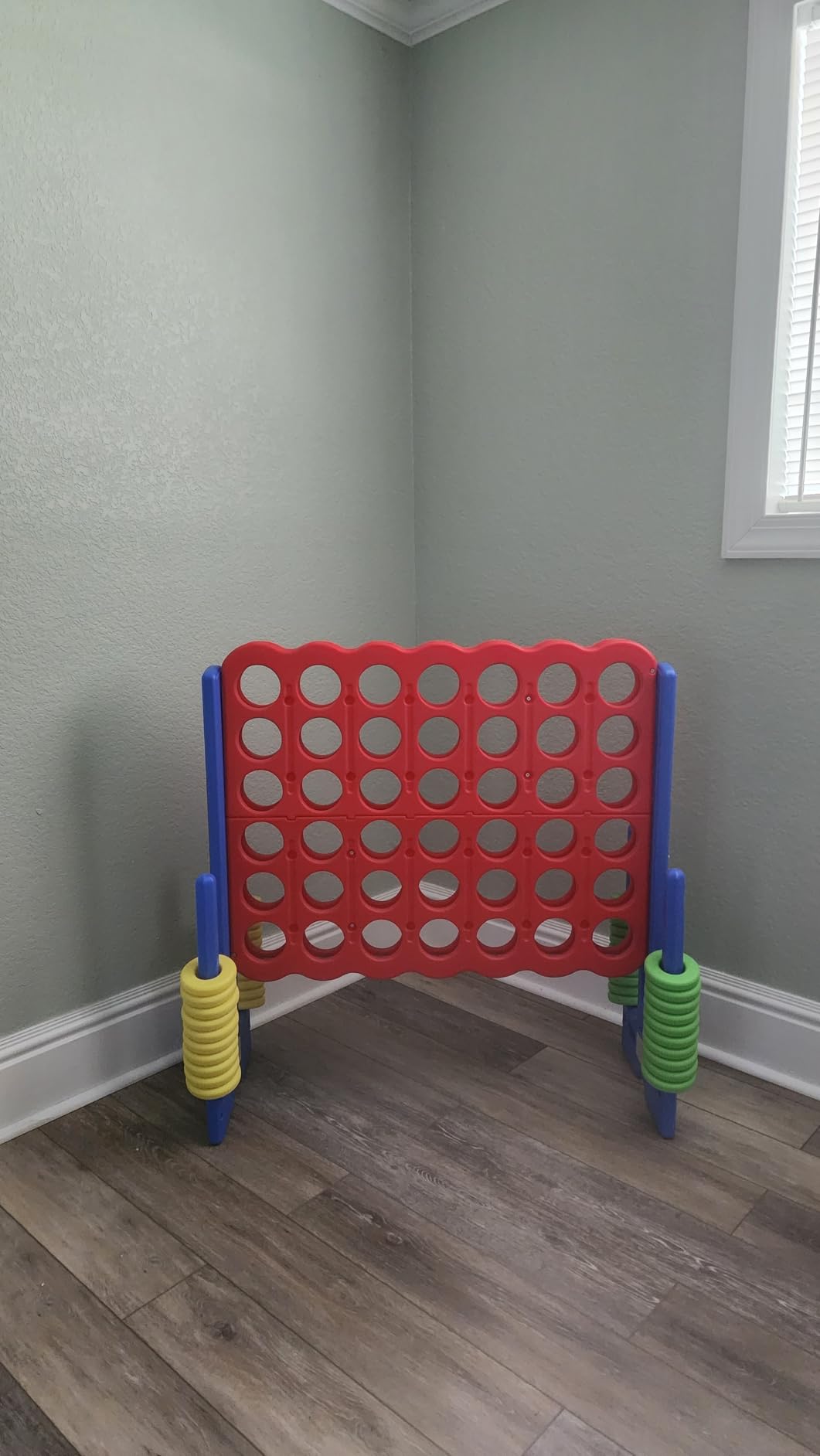 Patent Authorized Giant 4 Connect in a Row Game, Height Adjustable Jumbo Yard Games for Kids and Adults Outdoor Play, Backyard Large Four Connect Floor Games (Blue/Red) customer photo 1