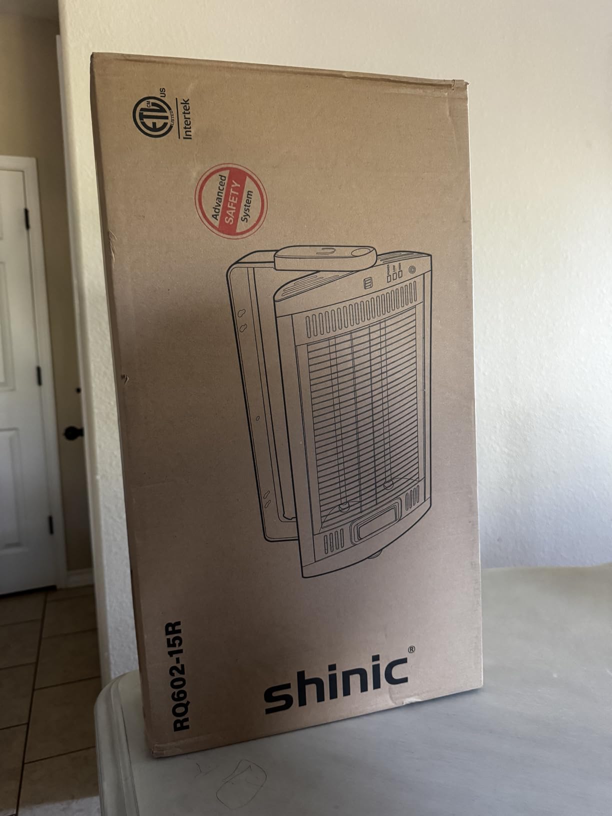 Shinic Electric Garage Heaters with Remote Control, 1500W/750W Ceiling Mounted Radiant Quartz Heater with Work Light, 90° Rotation, 5 Mode Settings, Electric Heater for Garage, Shop, Patio Large Room customer photo 2