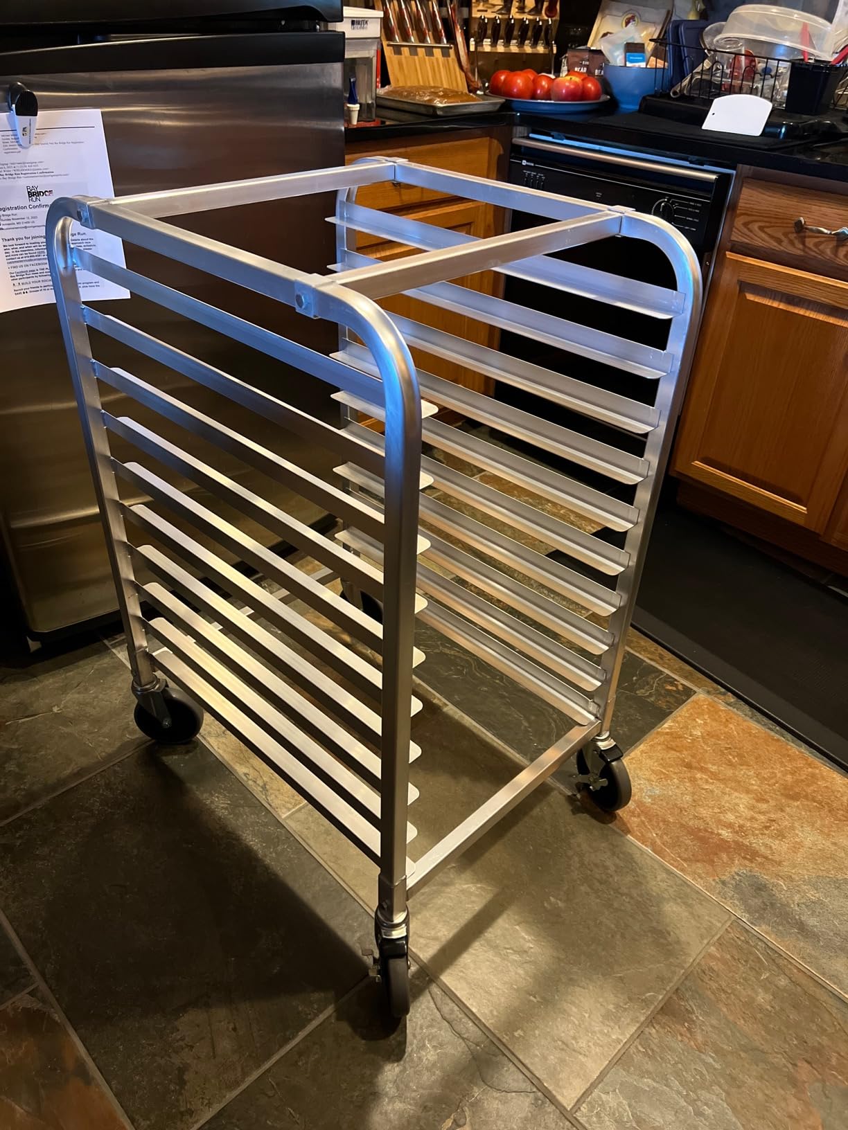 Profeeshaw Bun Pan Bakery Rack 20 Tier with Wheels, Aluminum Racking Trolley Storage for Half or Full Sheets customer photo 2