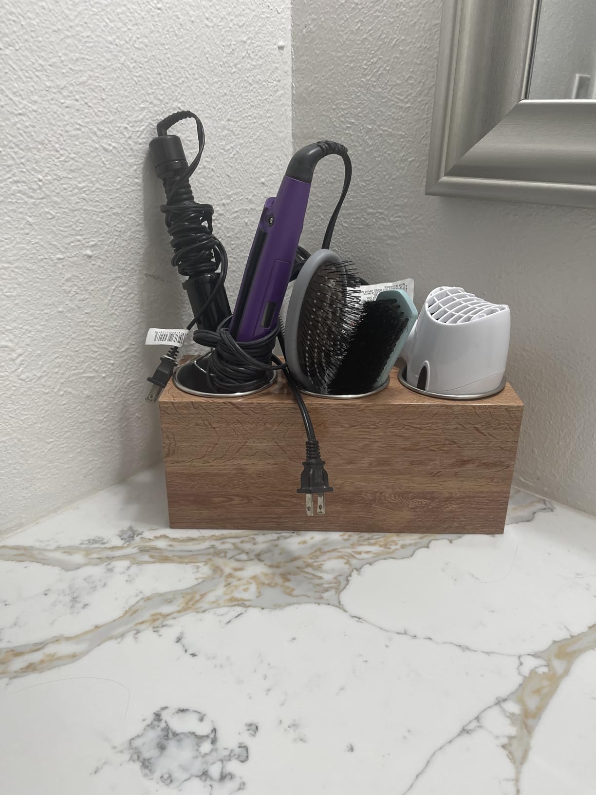 GFWARE Hair Tool Organizer - Bathroom Vanity Organizers and Storage, Hair Styling Accessories Hot Tools Organizer, White customer photo 1