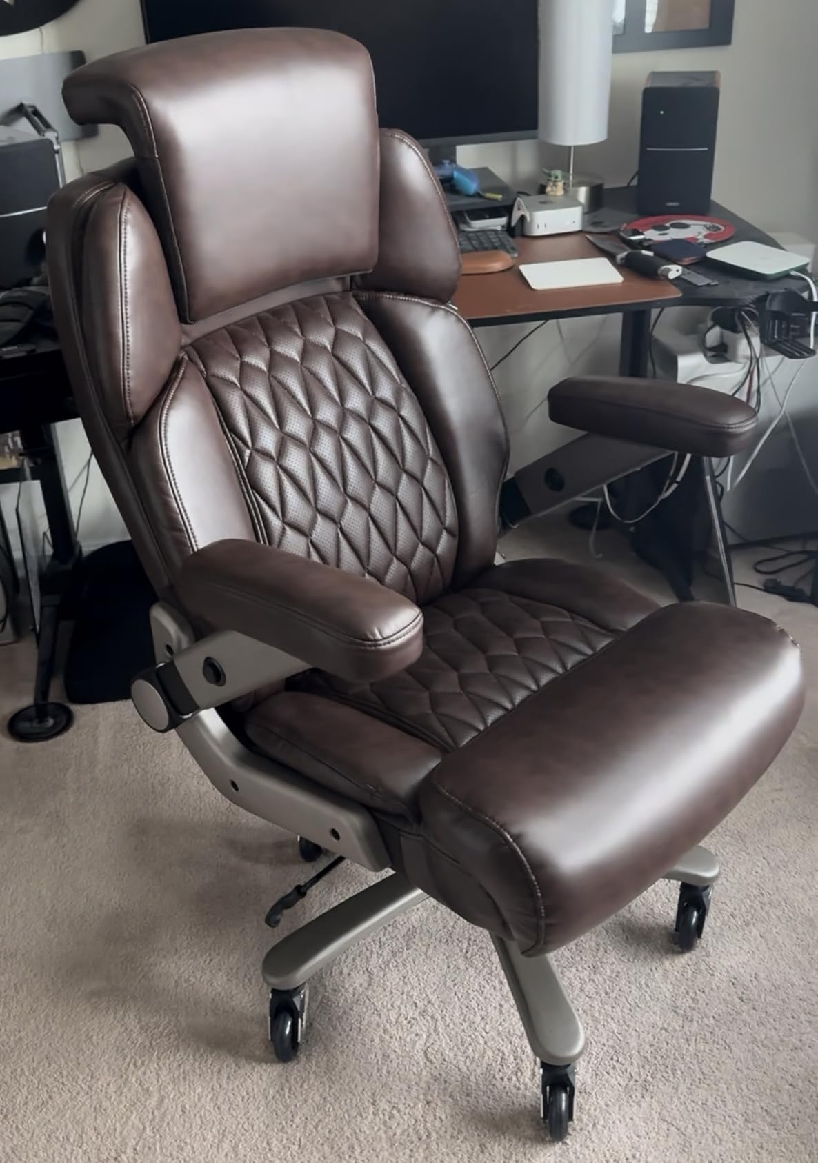 Big and Tall Office Chair 700lbs - Adjustable Headrest&Lumbar Support, 3D Flip Arms, Large Wheels &Heavy Duty Metal Base, Ergonomic High Back Computer Chair Desk Chair, Thick Padded Extra Wide Seat customer photo 1