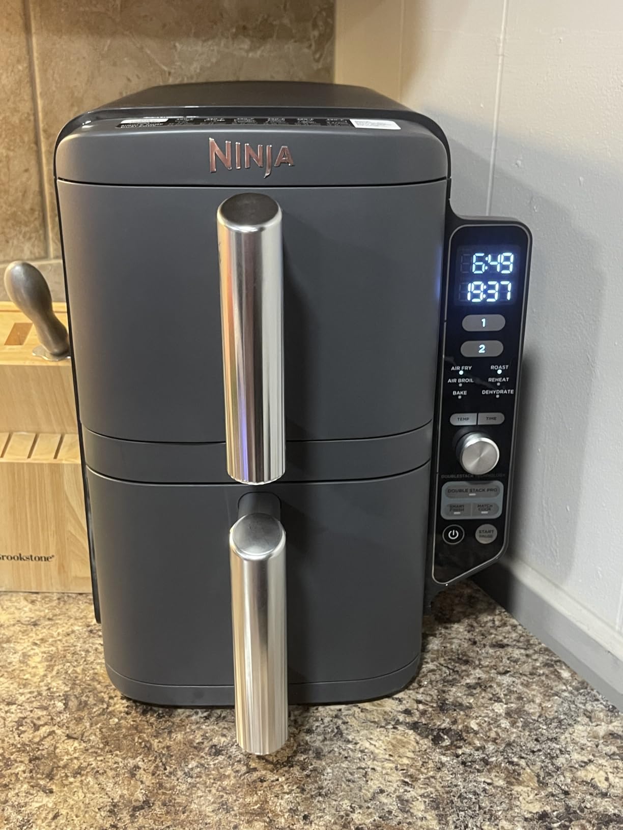 Ninja DoubleStack XL Smart Air Fryer, 2-Basket, 10 QT, 6-in-1, DoubleStack Technology Cooks 4 Foods at Once, Space Saving Design, Air Fry, Broil, Bake, SL451 customer photo 2