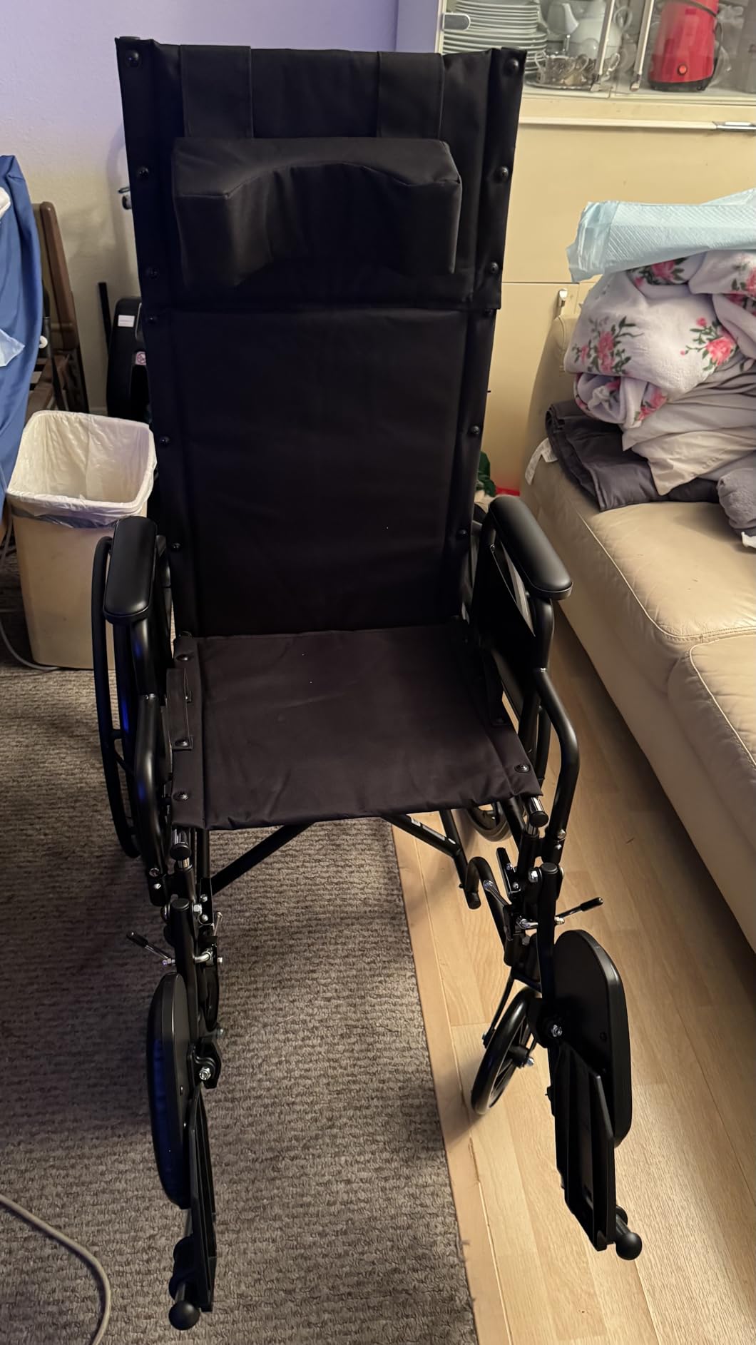 Vive Mobility Reclining Wheelchair with Elevating Leg Rests - Heavy Duty Recliner Wheel Chair for Seniors & Adults - Wide 18