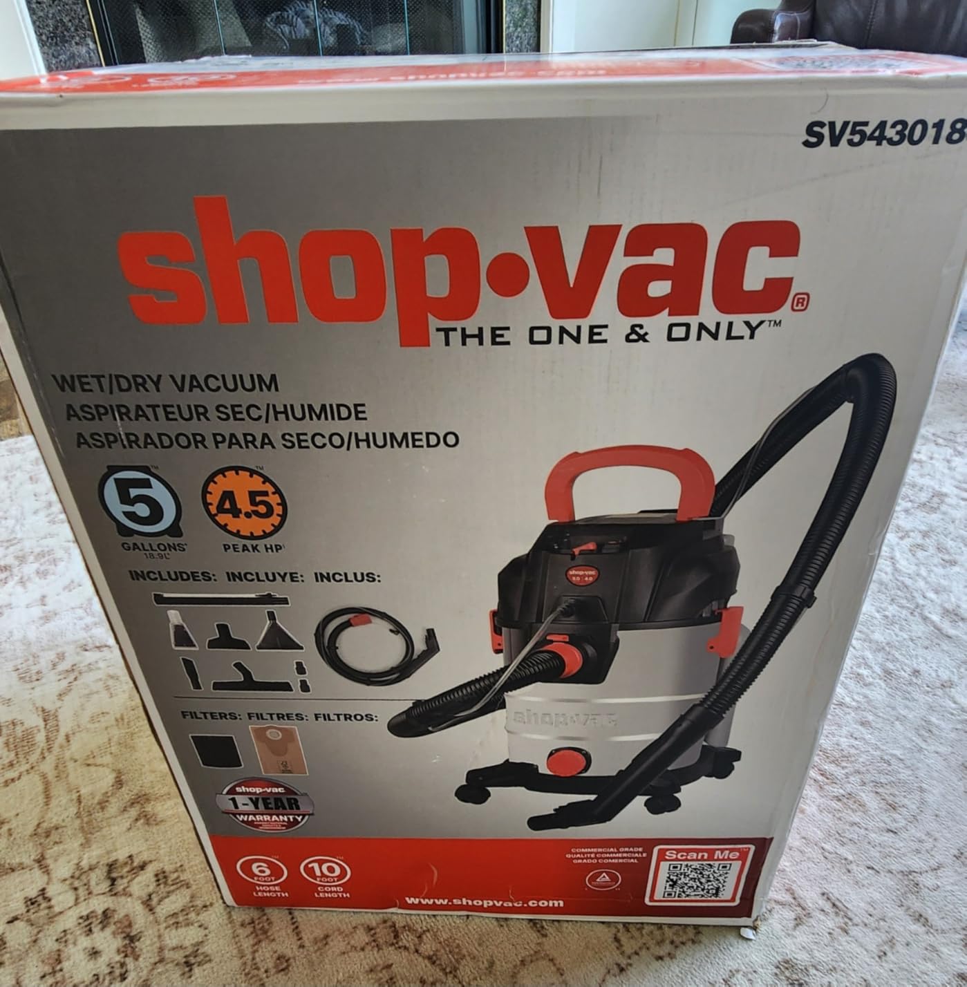 Shop-Vac 5-Gallon 4.5 Peak HP 3-in-1 Wet/Dry/Upholstery Shampoo Vacuum Cleaner customer photo 1