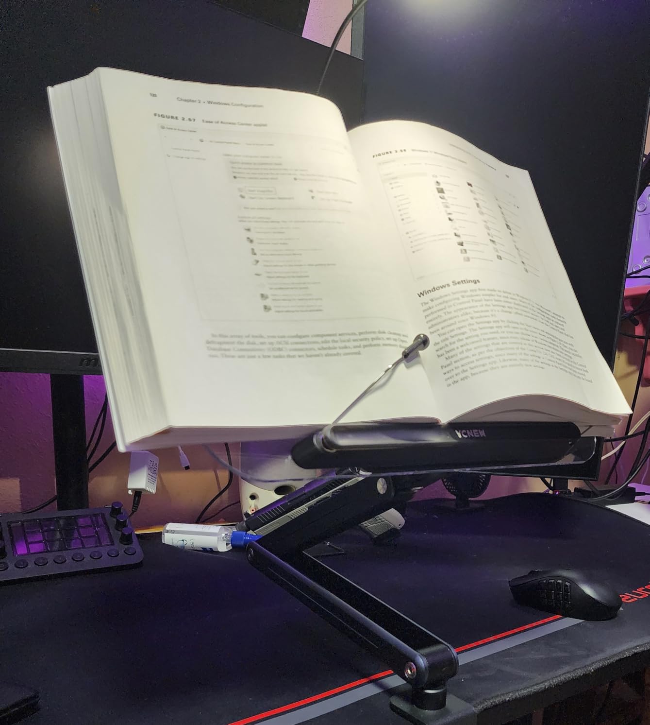 Desk Clamp Acrylic Book Stand for Reading, Ergonomic Design Adjustable Height up to 20 inches with Rotating Bases Cookbook Stand, Suitable for Recipe, Sheet Music, Tablet(Gray) customer photo 2