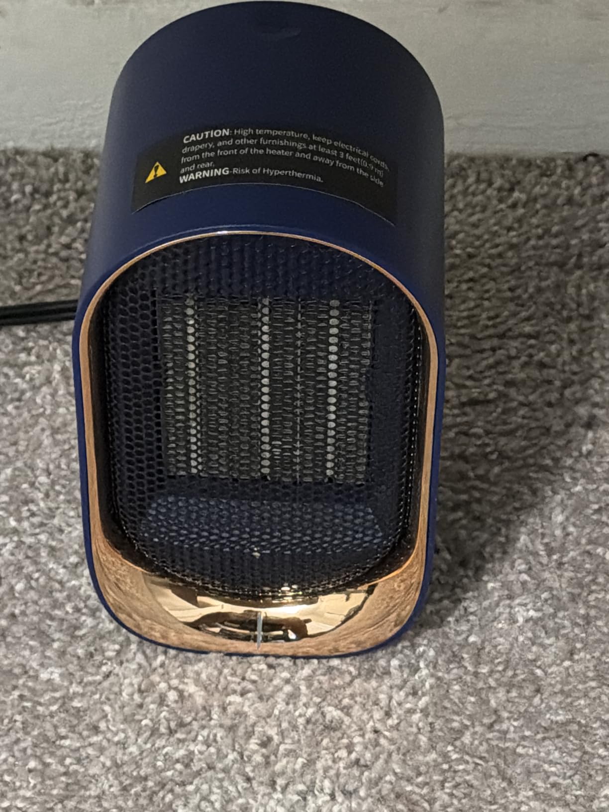 Space Heater, Portable Small Heaters for Indoor Use, Electric Desk Heater with Overheat and Tip-Over Protection, Mini Personal Heaters for Home Office Workspace, Blue customer photo 1