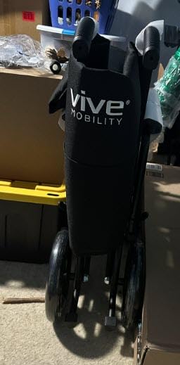 Vive Mobility Bariatric Transport Wheelchair for Adults - Supports 450lbs - Foldable, Heavy Duty Travel Wheel Chair - Portable, Transfer Aid with Swing Away Footrests & 22 Inch Wide Seat customer photo 2
