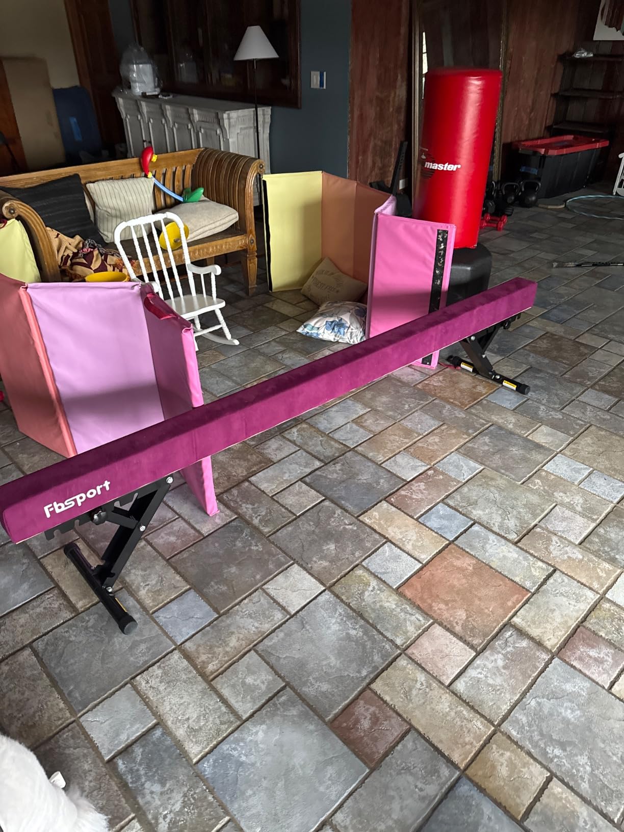 FBSPORT 8ft Adjustable Balance Beam: High and Low Floor Beam Gymnastics Equipment for Kids/Adults,Gymnastics Beam for Training,Practice, Physical Therapy and Professional Home Training with Legs customer photo 2