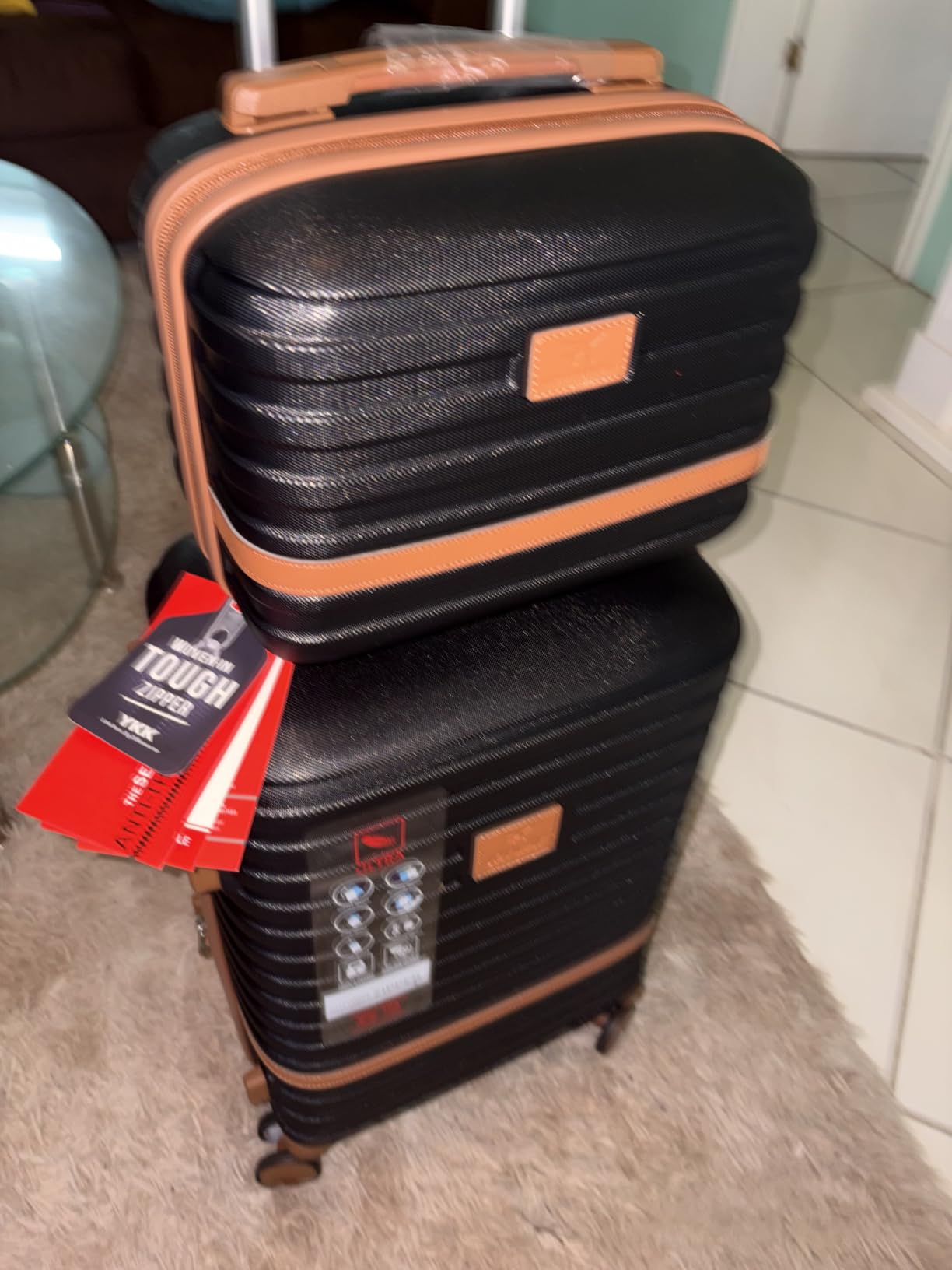 Joyway Luggage Set 7 Piece Suitcase Sets with Spinner Wheel,Hardside Expandable Travel Laggage with TSA Lock(18/20/24/28 Blue) customer photo 2