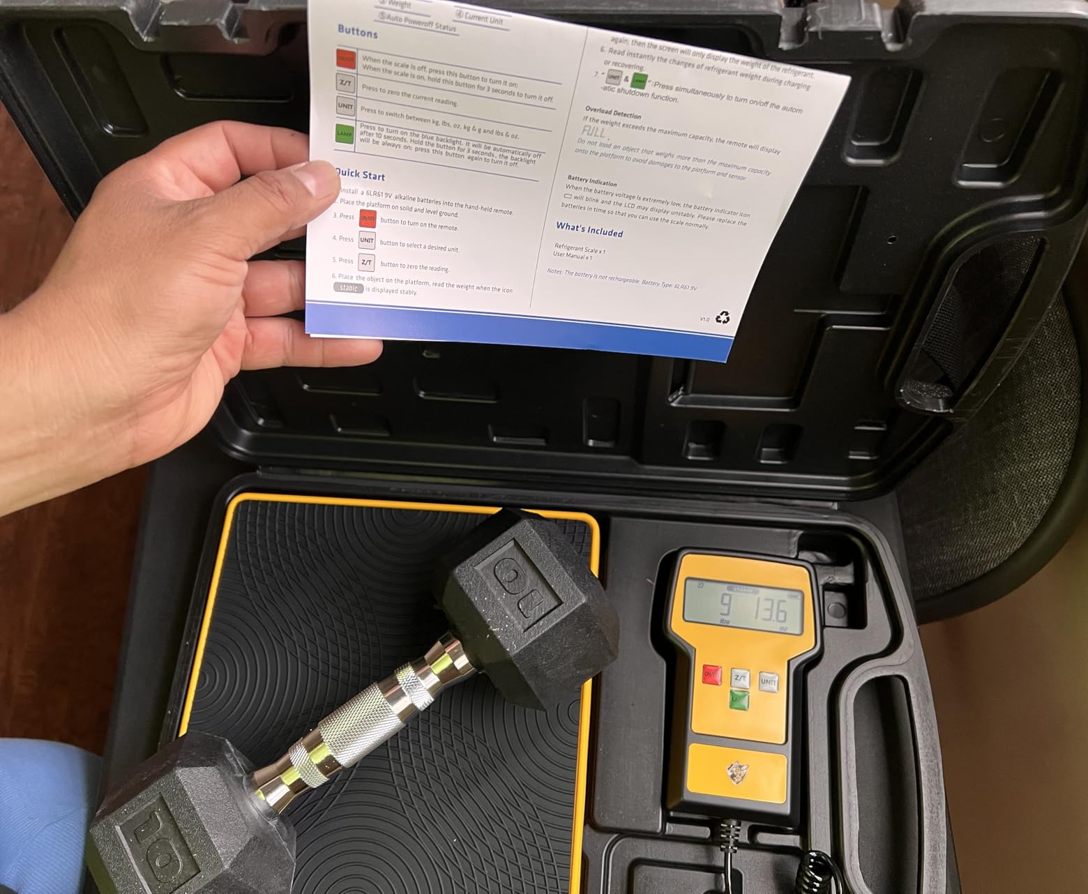220 LBS HVAC Freon Scale High Precision Charging Refrigerant Scale Weight Scale with Portable Case for All Refrigerant Recovery Tanks customer photo 2