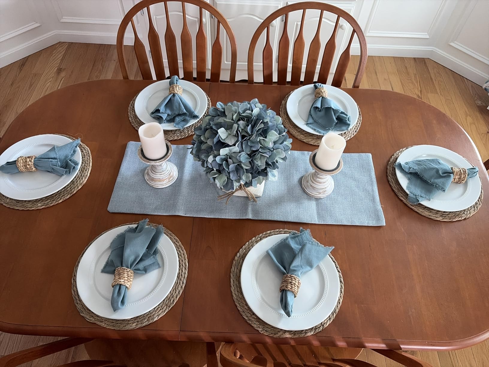 13 in Round Woven Placemats Plate Chargers Set of 10, Boho Farmhouse Rustic Woven Place Mats for Dining Table Decor, Rattan Wicker Table Mats Jute Braided Chargers for Dinner Plates customer photo 2