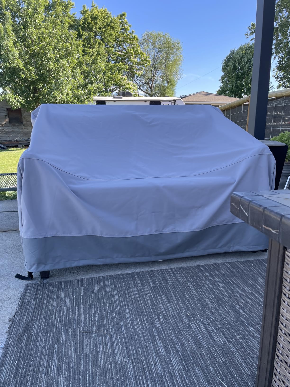 GORILLA GRIP Waterproof Large Outdoor Patio Sofa Cover - 3 Seater 80 Inch, Heavy Duty 600D, UV Coated customer photo 2