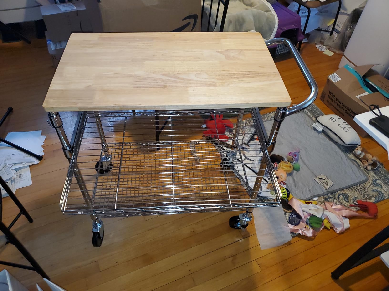 Finnhomy 3-Tier Rolling Kitchen Cart with 18