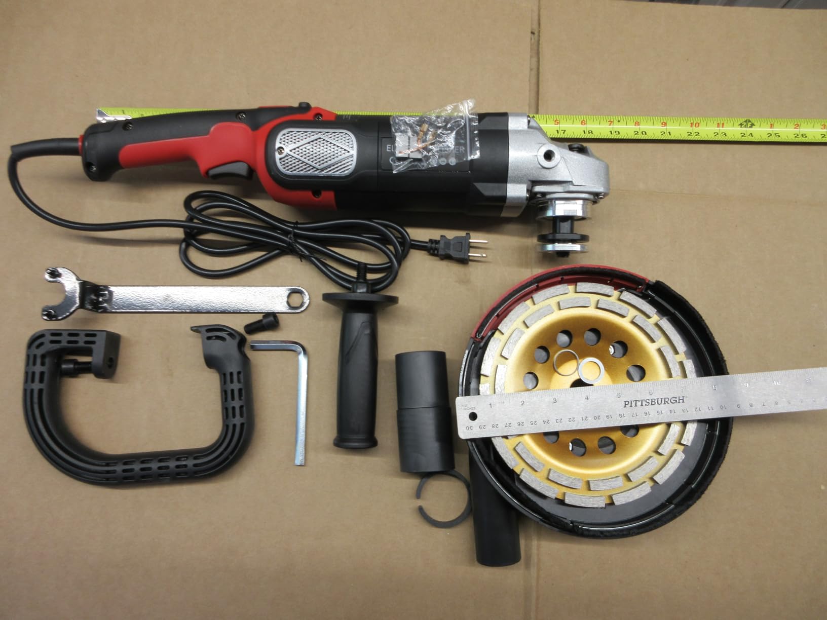 Antstone 7 Inch Concrete Grinder Set Concrete Surface Planer with Dust Extraction Shroud 1580W 3000RPM Angle Grinder Kit with Auxiliary Handles, Protective Guard, Diamond Grinding Wheel customer photo 2