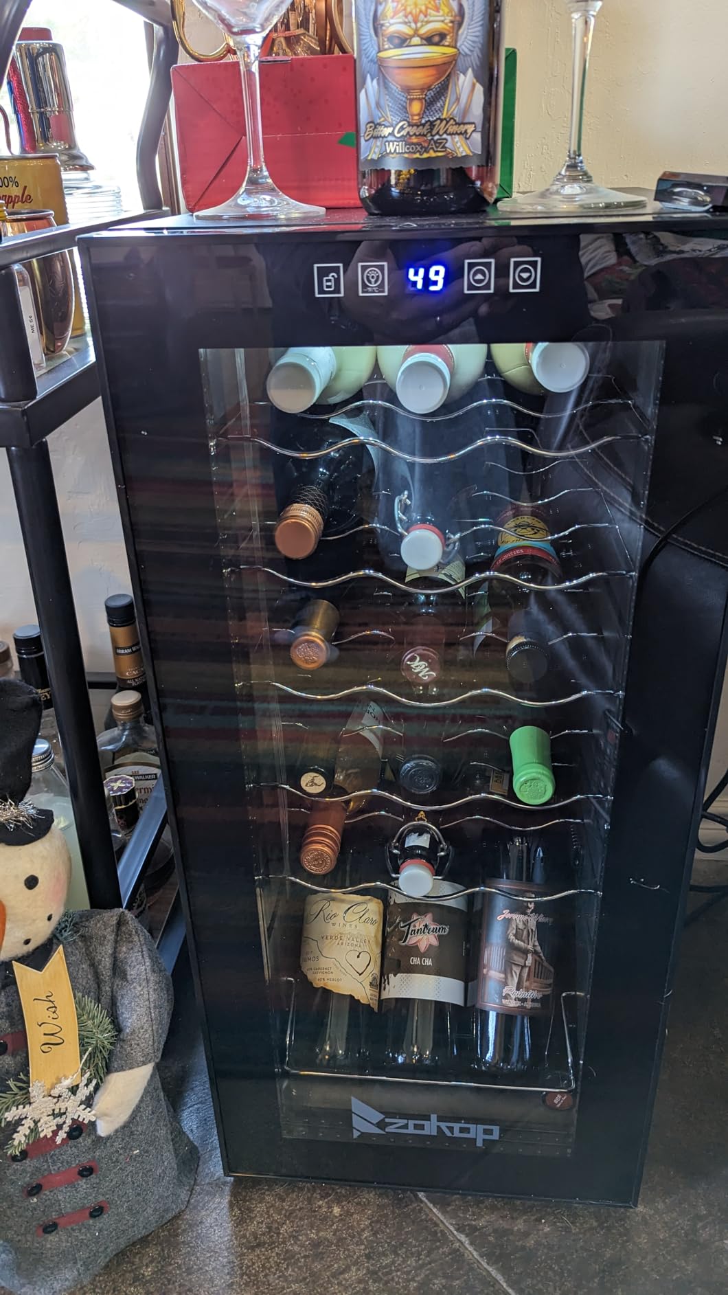 ROVSUN 33 Bottle Wine Fridge, Dual Zone Wine and Beverage Refrigerator with Independent Temp & LED Control Panel, Freestanding Wine Cooler Chiller for Red White Wine, Champagne, Beer customer photo 2