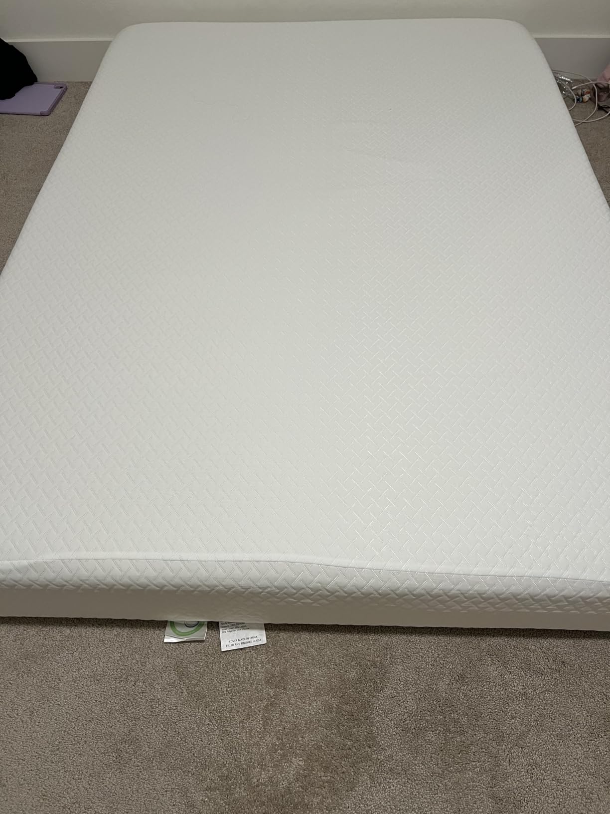 EGOHOME 10 Inch Queen Mattress, Memory Foam Mattress in a Box with Cooling Green Tea Gel, Relieve Pressure with Medium Firm Support, CertiPUR-US Certified, 80''L x 60''W, White customer photo 2
