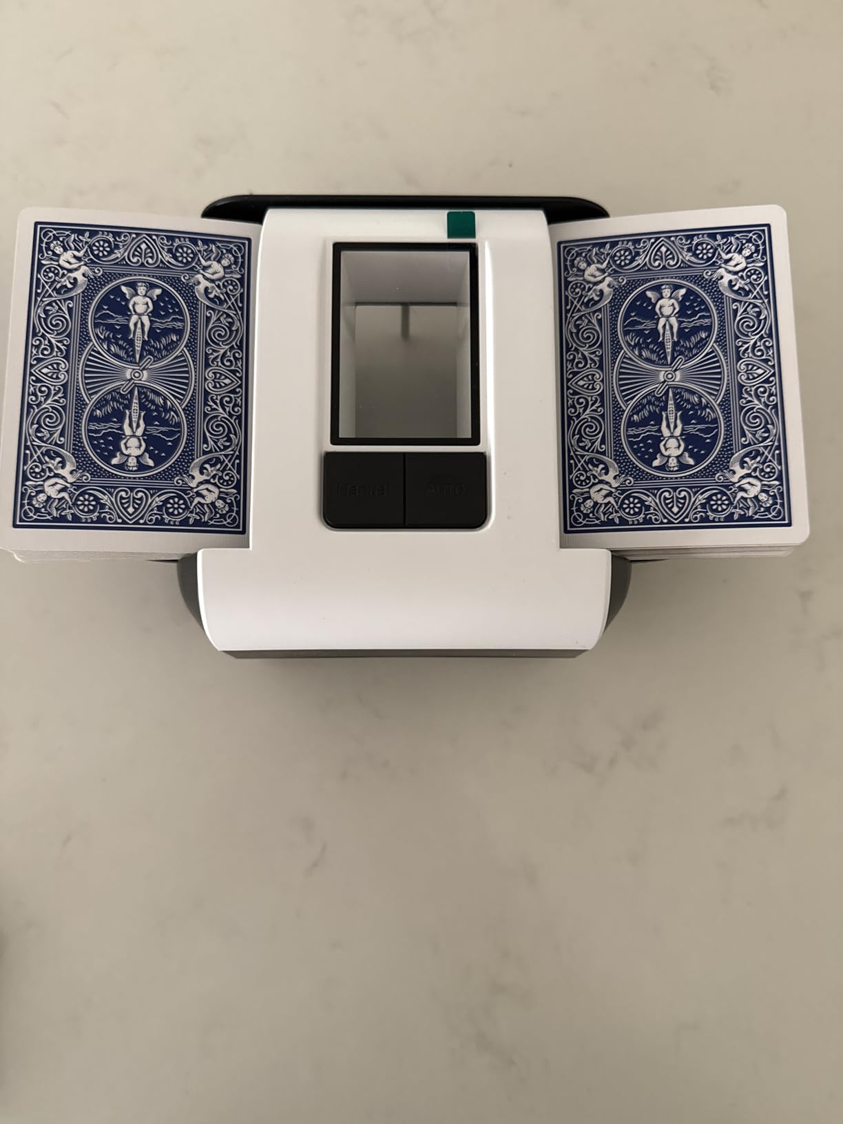 Automatic Card Shuffler with Dual Modes, Rechargeable 1-2 Deck Card Shuffle Machine, Low Noise Operation Card Shuffler for Poker, UNO, Blackjack, Skip-Bo, Phase 10 customer photo 2