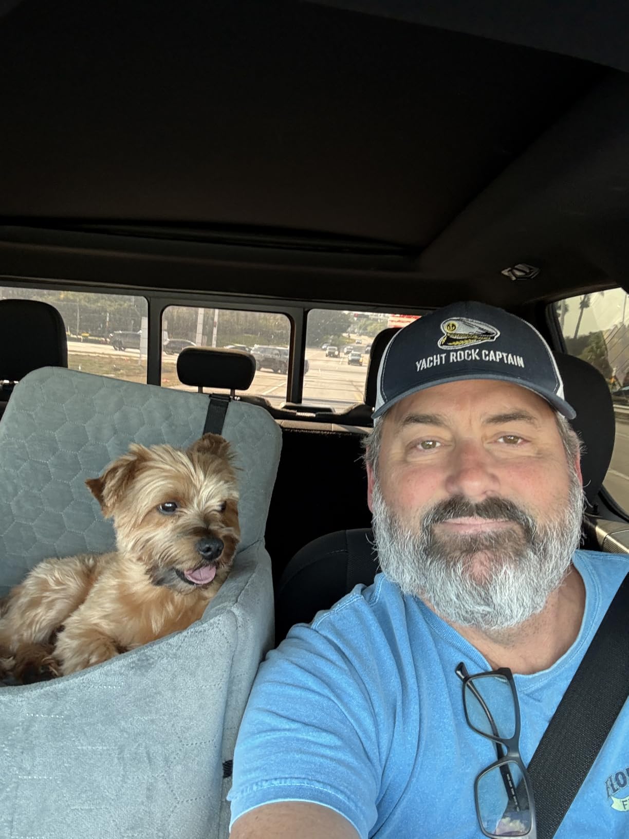 Dog Car Seat for Small/Medium Dogs, Memory Foam Dog Booster Seat, Travel Safety Per Car Seat with Washable Removable Cover, Storage Pockets for Dogs up to 35 lbs(Gray) customer photo 2