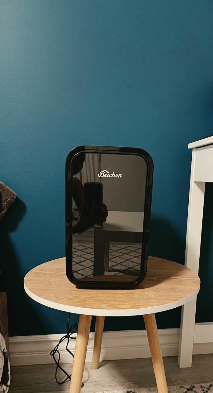 BEICHEN Mini Fridge, 6 Liter / 8 Can Small Refrigerator for Bedroom, Car, Office & Dorm, 110V AC/DC Portable Thermoelectric Cooler & Warmer for Skincare, Food, Drinks, Black customer photo 1
