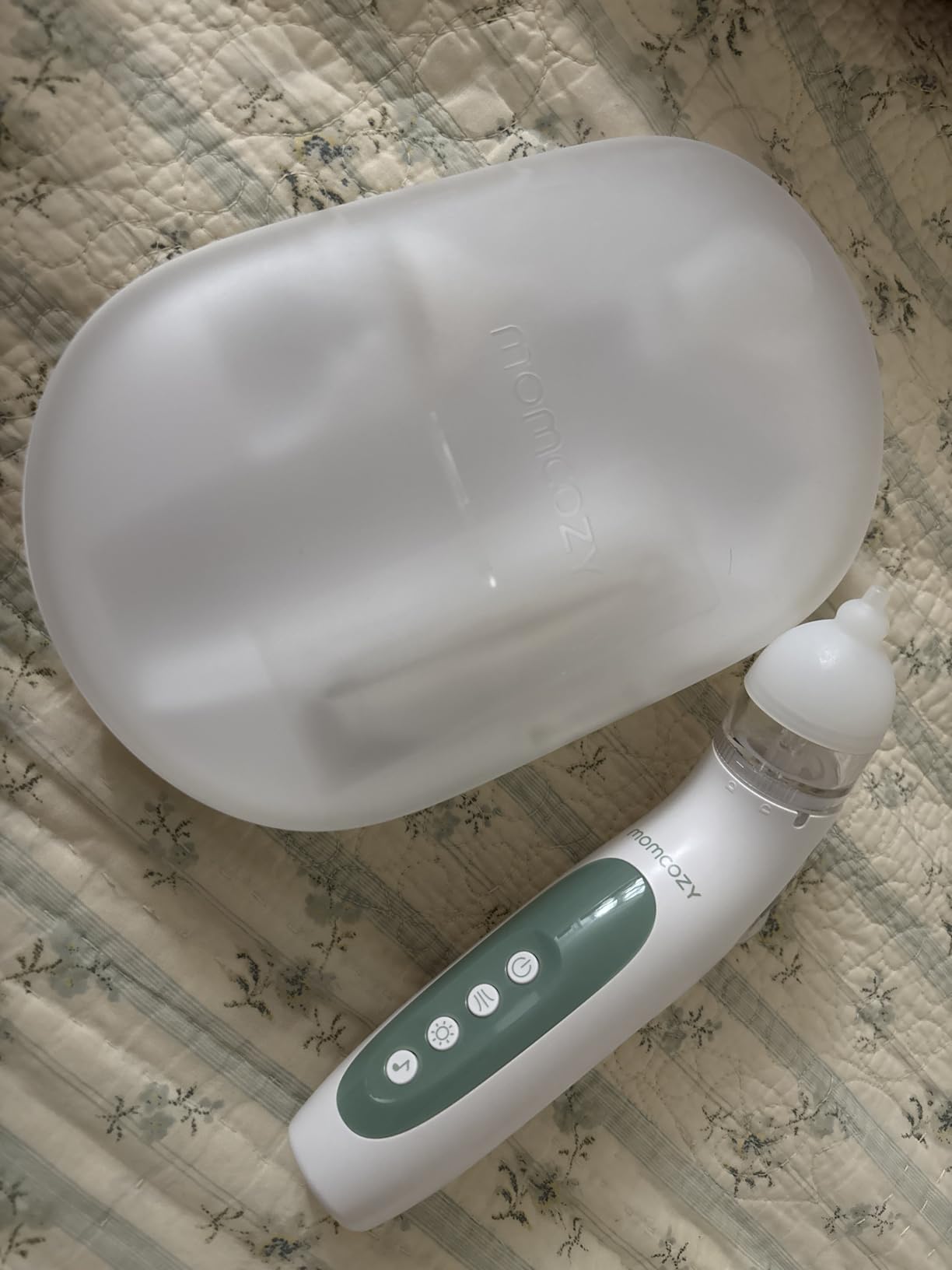 Momcozy BreezyClear 2-in-1 Electric Nasal Aspirator for Baby with Spray, 65kPa Hospital-Grade Suction, 4 Levels, Low-Noise Nose Sucker for Baby with Light & Music, Baby Shower & Registry Gifts customer photo 2