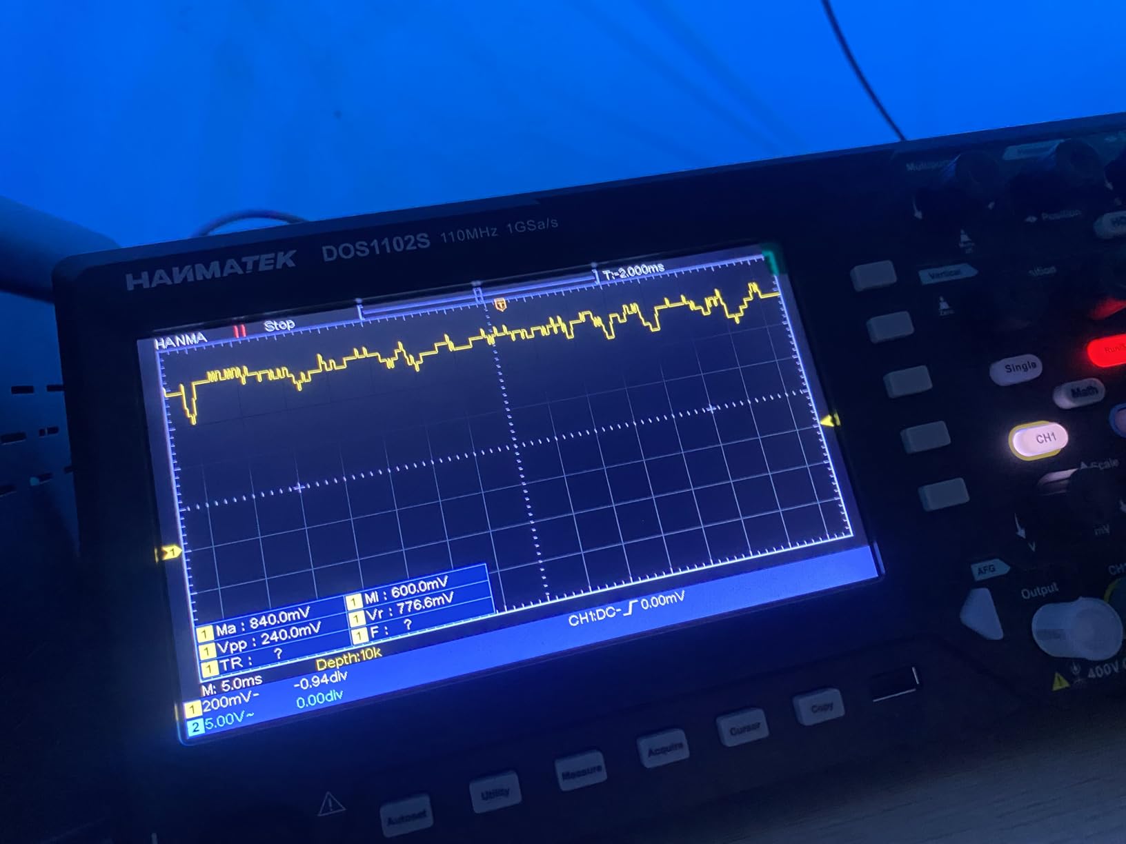 HANMATEK 2 in1 Digital Storage Oscilloscope with Built-in Waveform Generator, 110MHz Bandwidth, 2 x 500MSa/s Sampling Rate, Dual-Channel DOS1102S customer photo 2