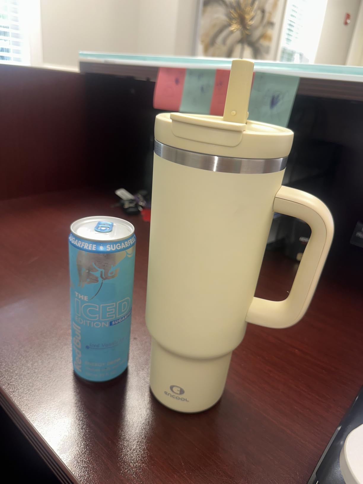 40 oz Tumbler with Handle and Straw: Stainless Steel Insulated Tumbler Keeps Cold for 24 Hours, Leakproof Travel Cup Fits in Cup Holder and BPA-Free, Cotton Candy customer photo 1