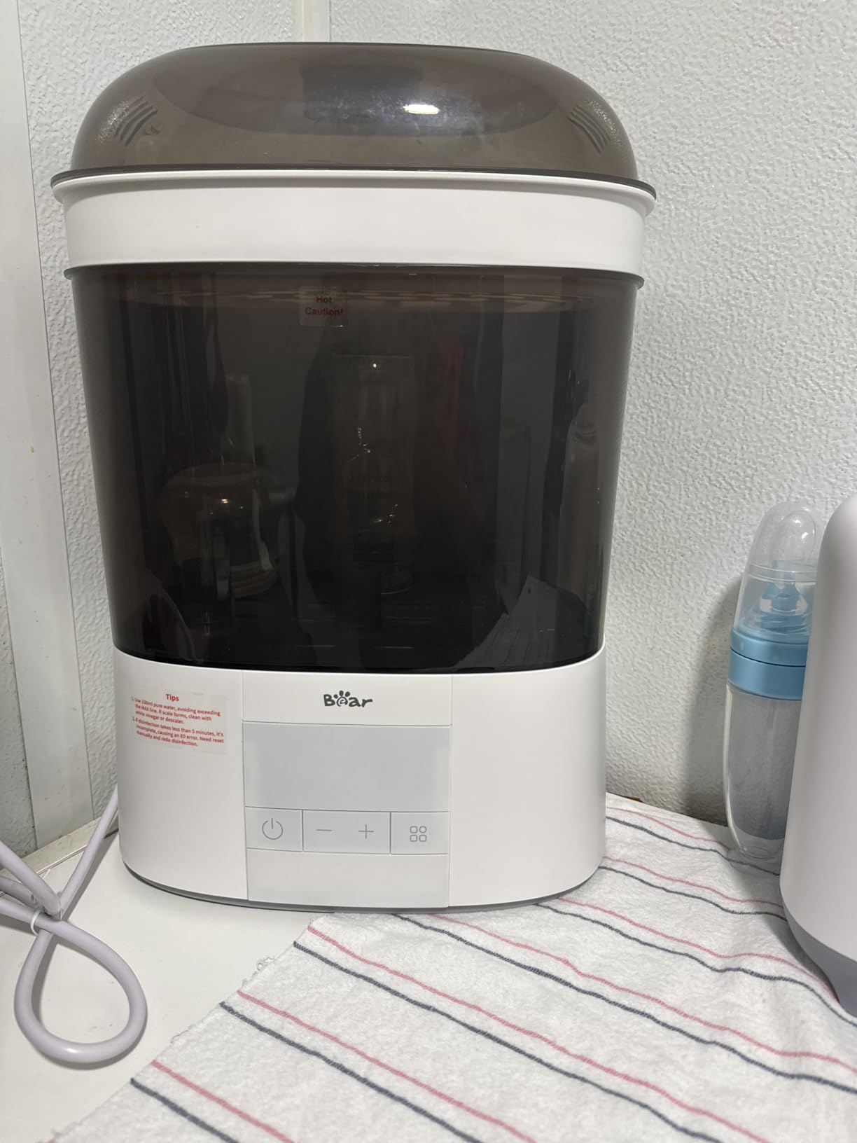 Bear Bottle Sterilizer and Dryer, 2 Layers Large Electric Steam Baby Bottle Sterilizer, Fast Bottle Sanitizer and Dryer for All Bottles & Accessories, Time-Saving Design customer photo 2
